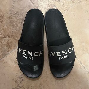 Givenchy Paris Black Sandals Pool Slides Size Men US 9/10